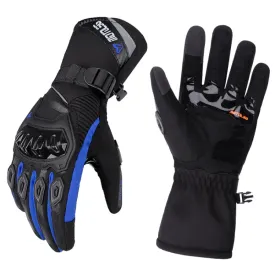 1-Pair MOTOLSG Motorcycle Riding Waterproof Winter Warm Gloves, Size:XL(Black Blue)