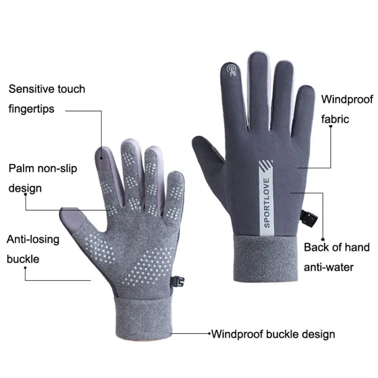 1 Pair Velvet and Thick Cycling Windproof and Cold Warm Gloves, Style: Female Version (Pink)