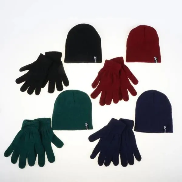 2pk Kids Beanie & Gloves Set School Colours