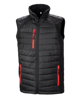 Black/Red - compass padded softshell gilet