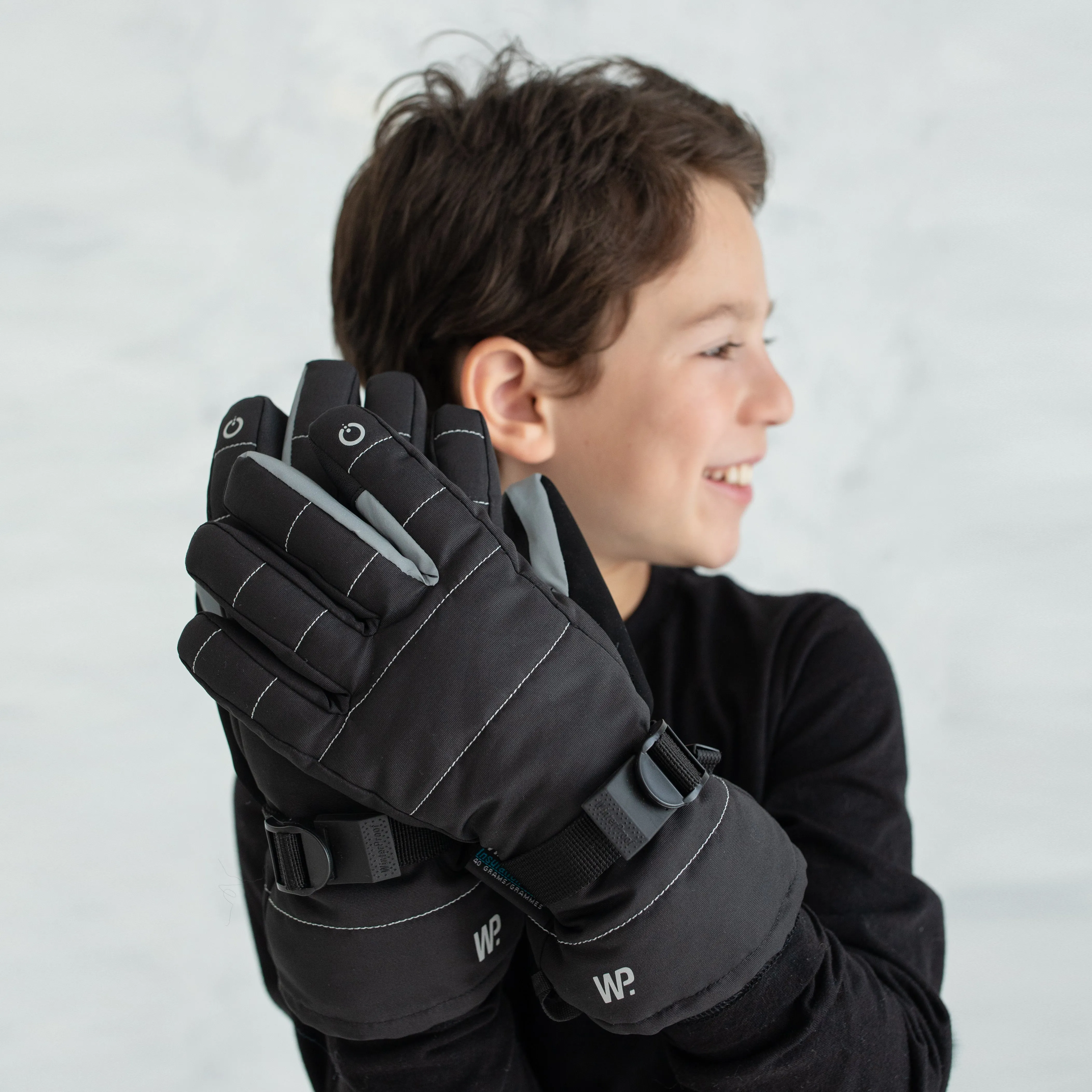 Boy's Black Ski Gloves