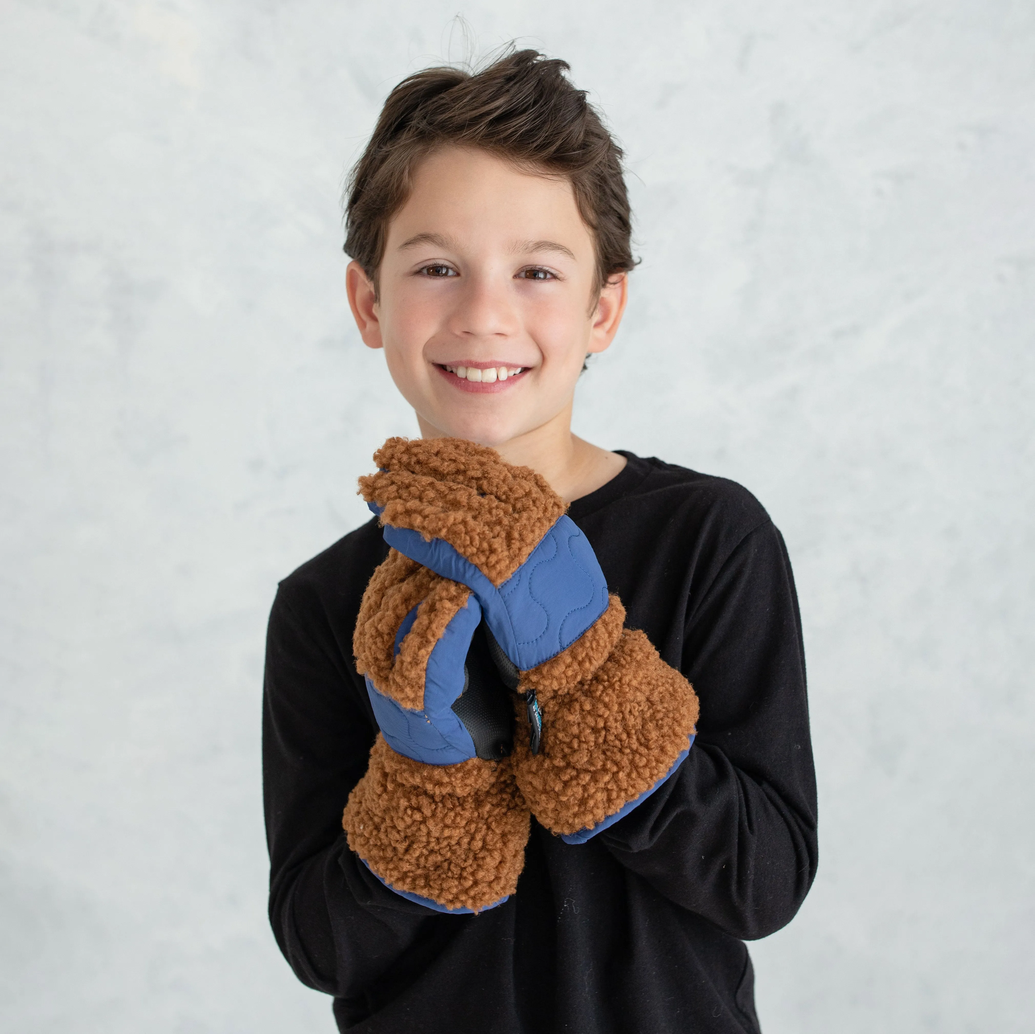 Boy's Camel Sherpa Gloves