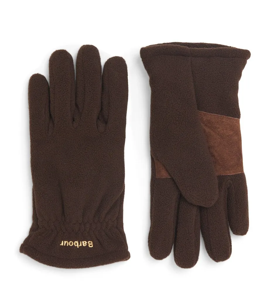 Coalford Fleece Gloves in Dark Brown by Barbour