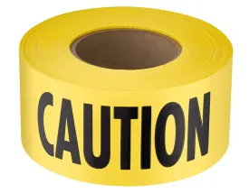 Empire 71-1001 Barricade Tape, 1000 ft L, 3 in W, Plastic Backing, Yellow :ROLL: QUANTITY: 1