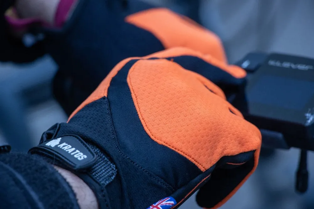 Enduro MTB Orange Full Finger Gloves For Women & Men | Anti-Slip | Touchscreen