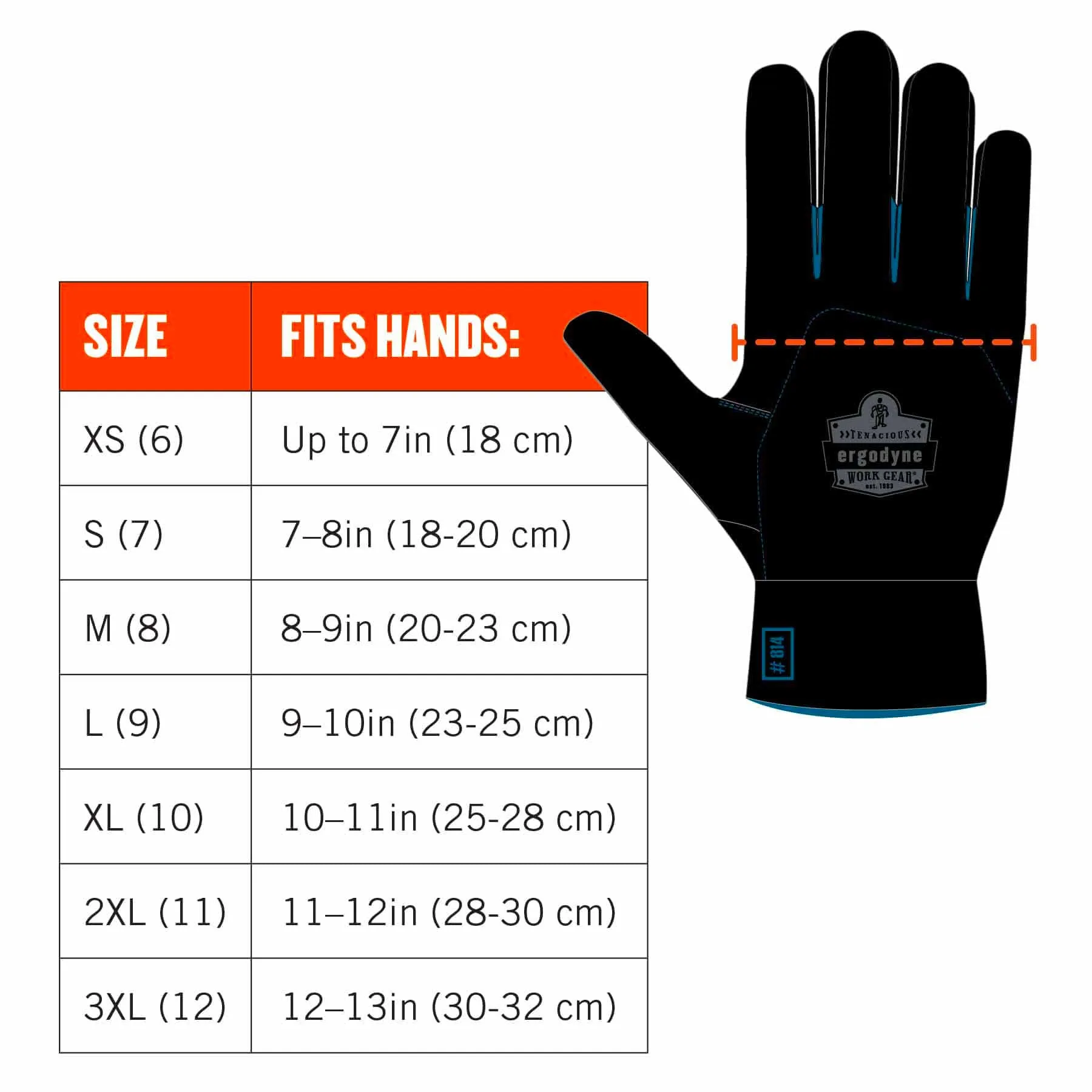 Ergodyne 17995 7551-CASE XL Orange ANSI A5 Coated Waterproof CR Gloves 144-Pair