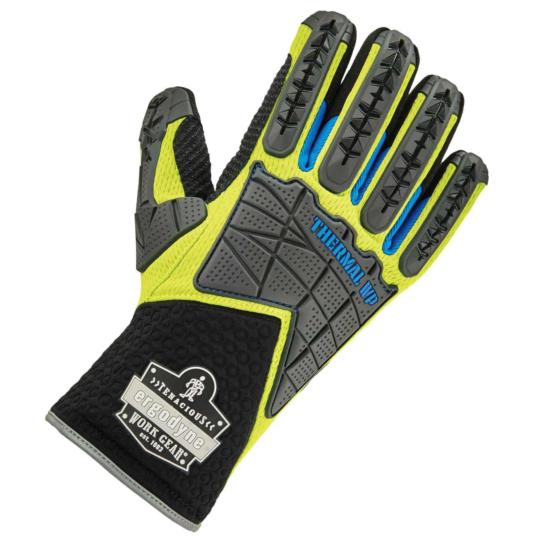 Ergodyne 18105 ProFlex 925WP Dorsal Impact-Reducing   Thermal WP Gloves, XL, HV Lime