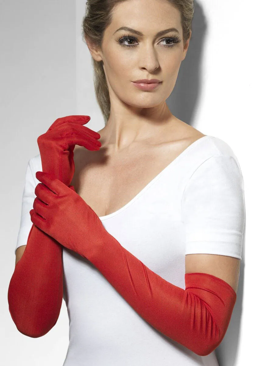 Fever Long Gloves Red