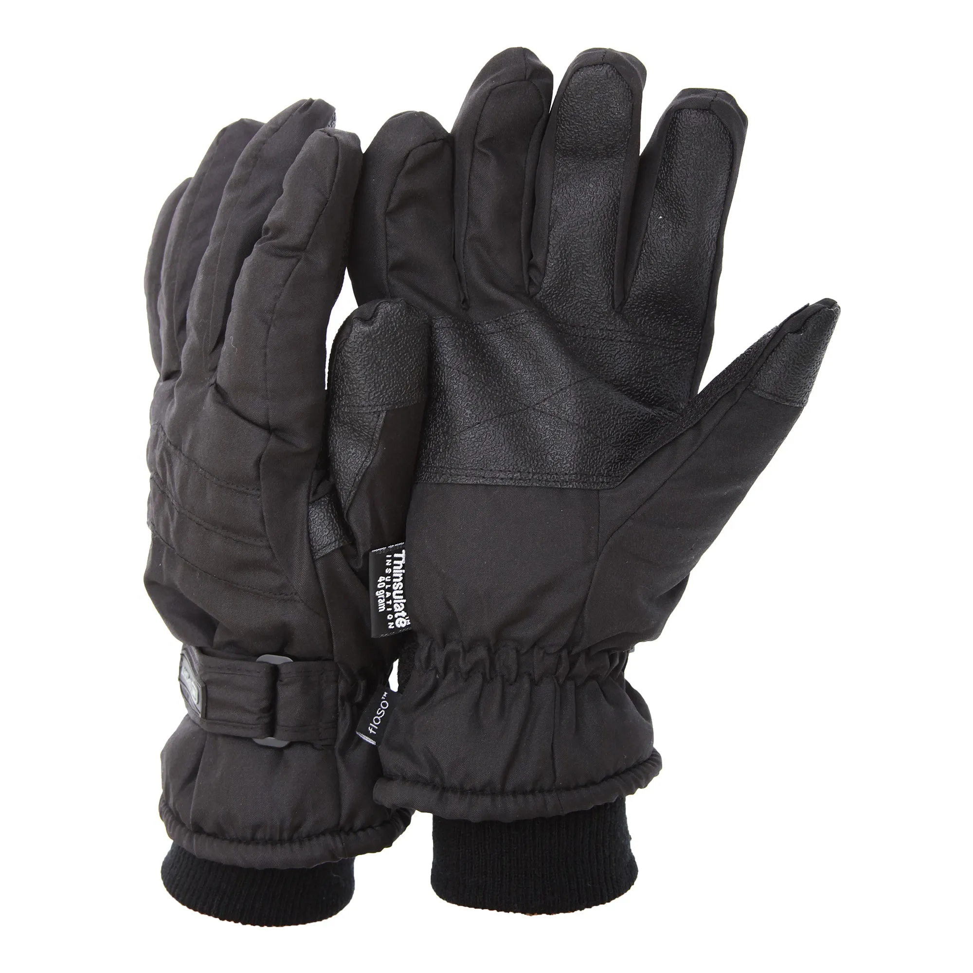 FLOSO Mens Thinsulate Padded Thermal Gloves With Palm Grip (3M 40g)