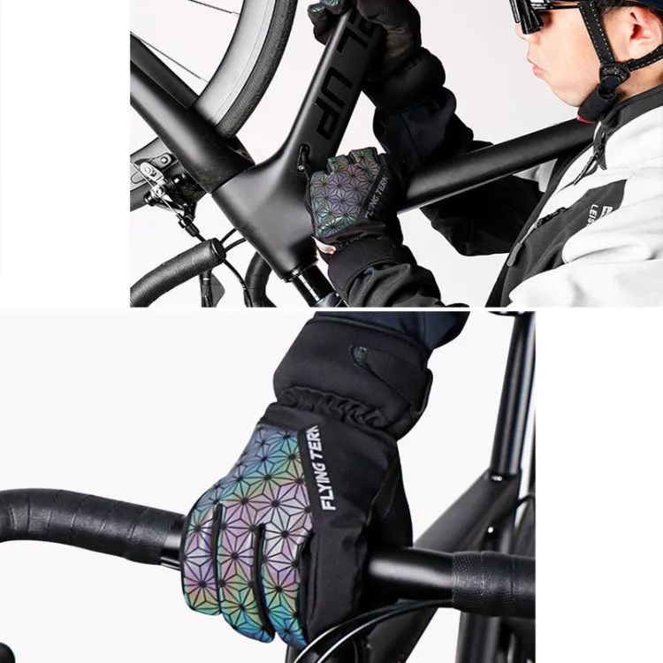 FLYING TERN 315 Thicken Cycling Windproof Warm Touch Screen Gloves, Size: M(Black Gray)