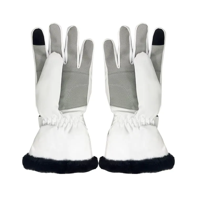 Fuzl Women Fur Snow Glove-WHITE