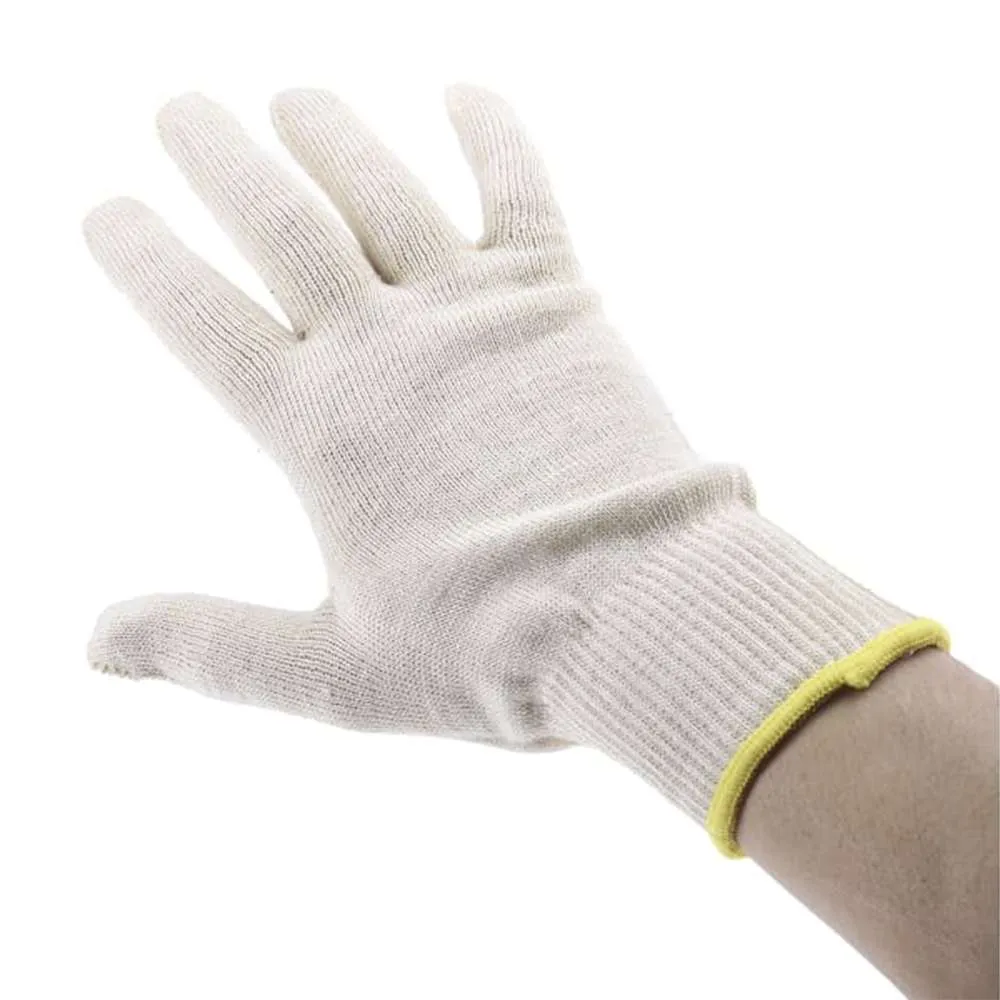 Hand Gloves White Cotton Knitted 10"