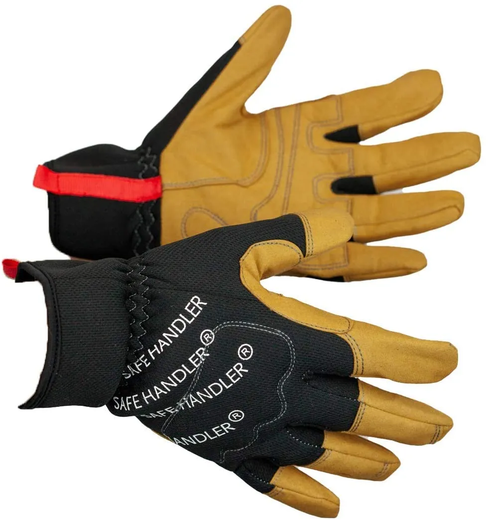 Handyman Hand Protection Work Gloves, Easy on Wide Cuffs, Thicker Knuckle Padding (3 pairs)