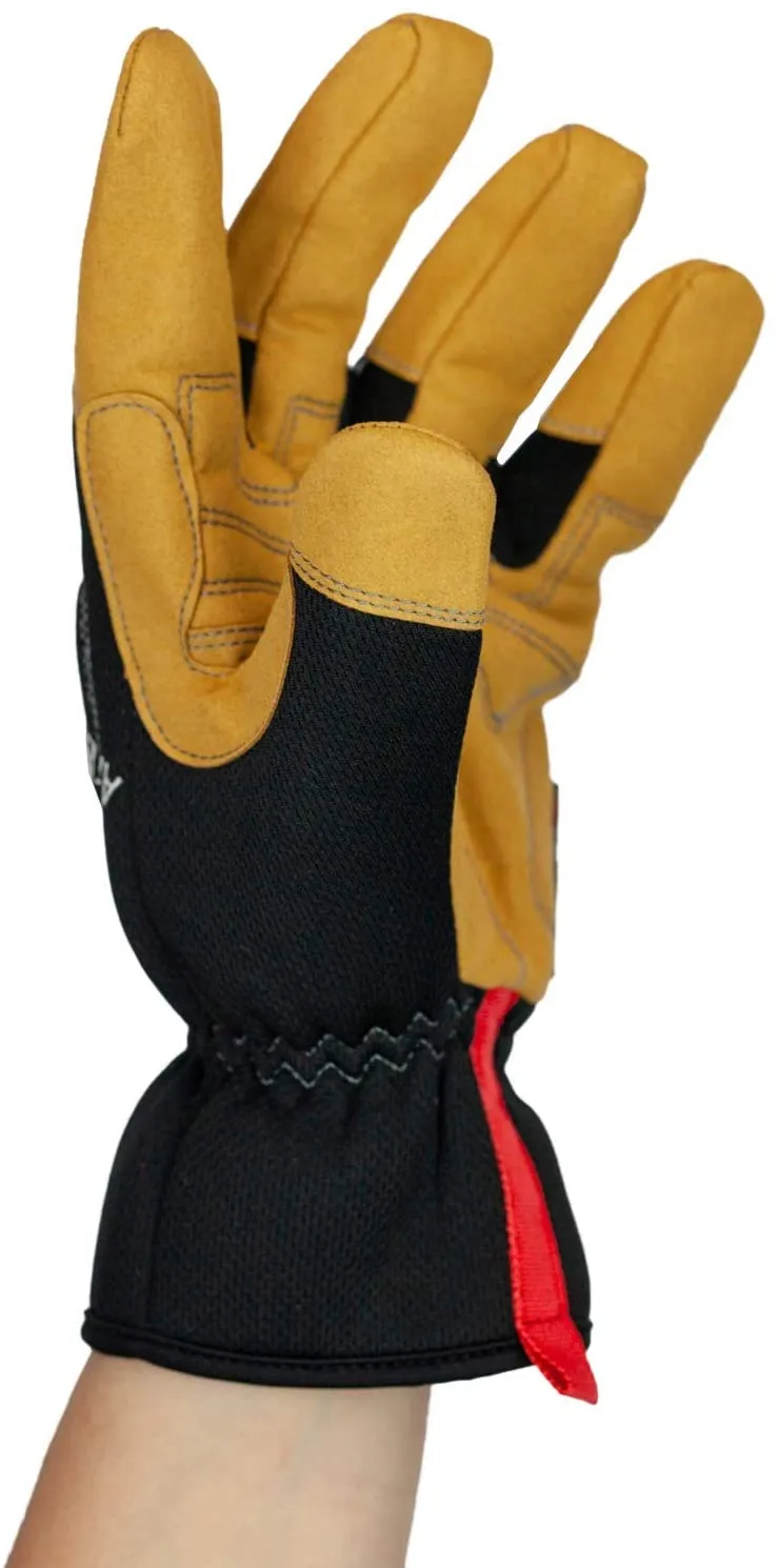 Handyman Hand Protection Work Gloves, Easy on Wide Cuffs, Thicker Knuckle Padding (3 pairs)