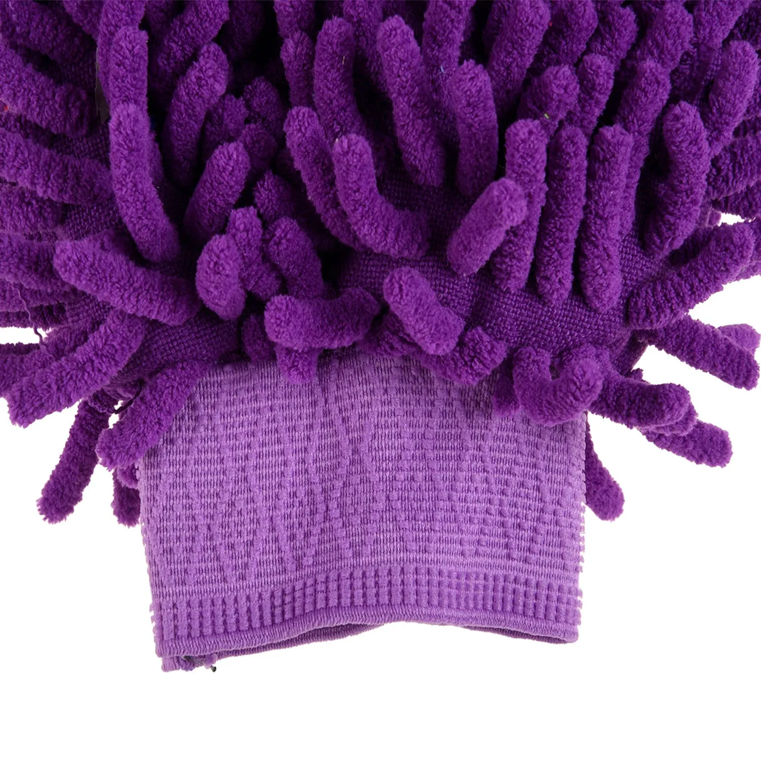 Heart Home Chenille Mitts|Microfiber Cleaning Gloves|Inside Waterproof Cloth Gloves|100 Gram Weighted Hand Duster|Chenille Gloves for Car|Glass|Pack of 2 (Purple & Red)