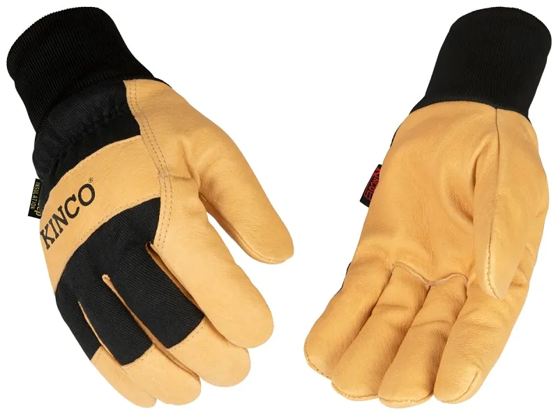 Heatkeep 1928 KW-L Gloves, Men's, L, Angled Wing Thumb, Elastic Knit Wrist Cuff, Blue/Golden/Yellow :PR: QUANTITY: 1