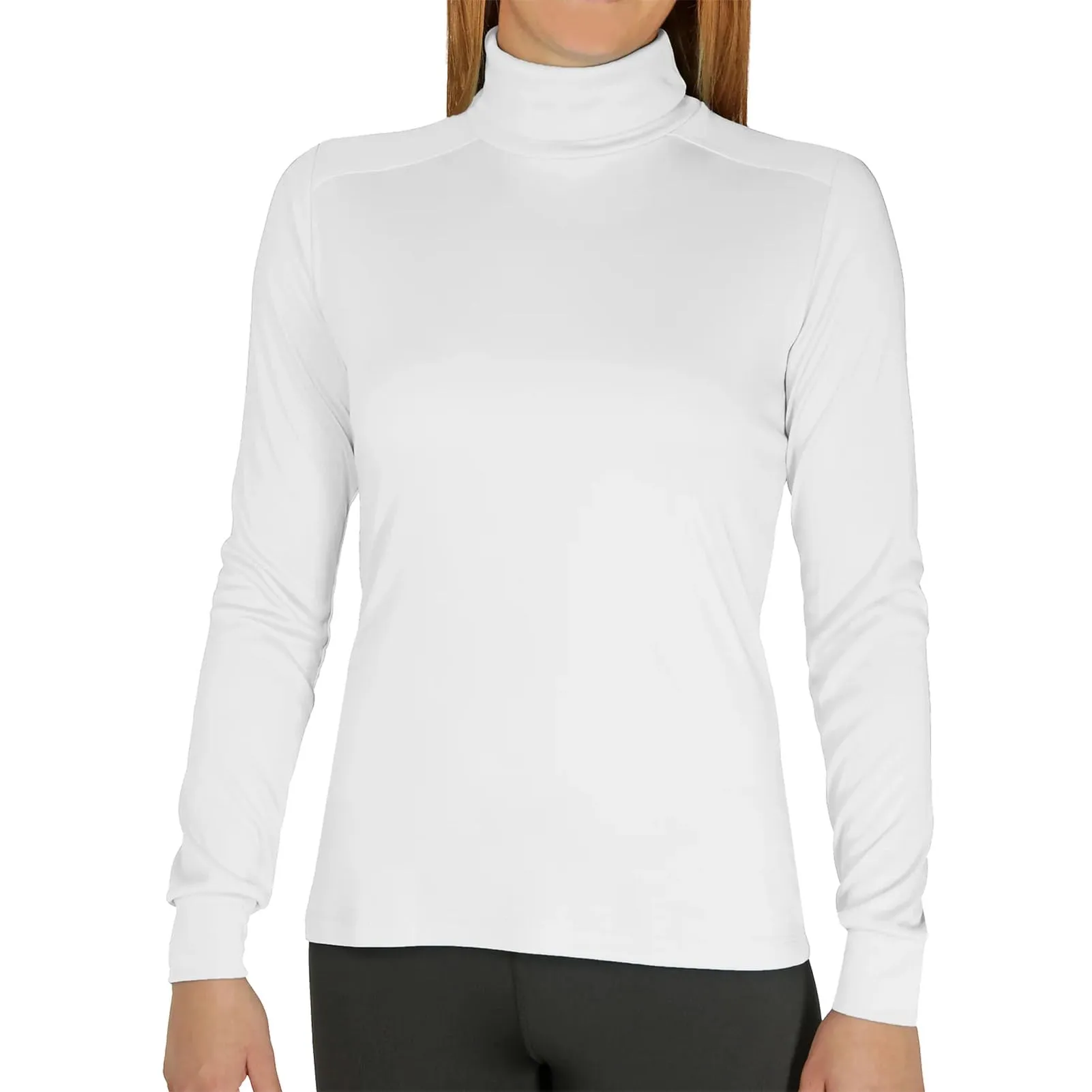 Hot Chillys Wopeach Skins Solid T-Neck Womens White X-Small