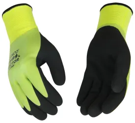 Hydroflector 1786P-L Protective Gloves, Men's, L, Knit Wrist Cuff, Latex Coating, Acrylic Glove, Black/Green :PR: QUANTITY: 1