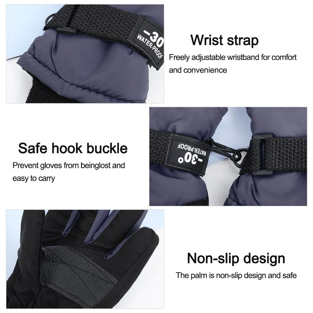 Kids' Winter Ski Gloves Thick Warm Mittens