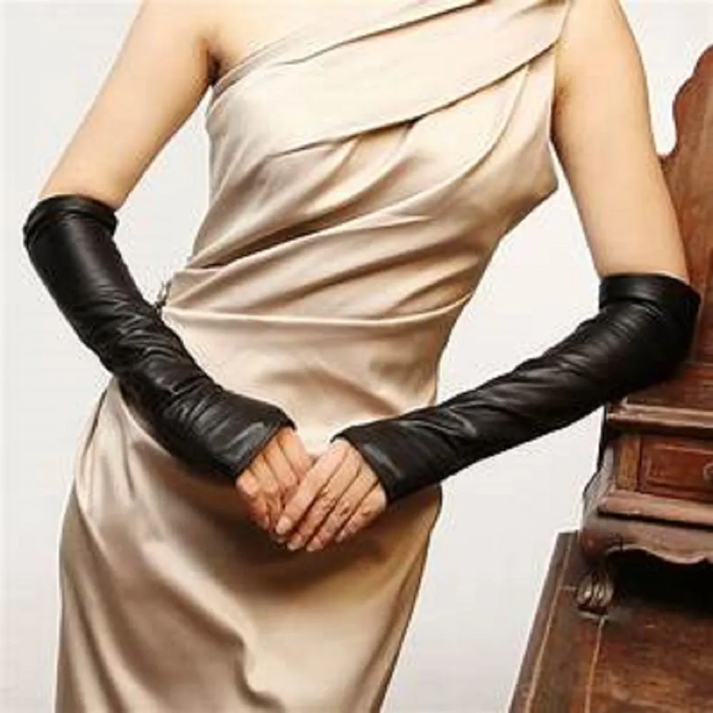 Ladies Long Sleeve Synthetic Leather