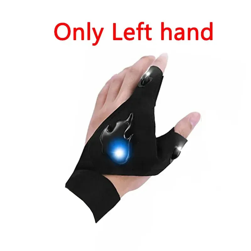 LED Flashlight Gloves Rechargeable Hands Free Light Gloves Halloween Christmas Gift Gadgets Tools for Outdoor Camping Fishing