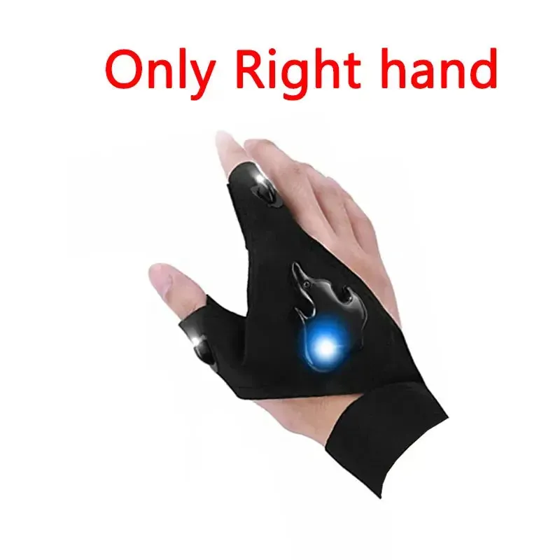 LED Flashlight Gloves Rechargeable Hands Free Light Gloves Halloween Christmas Gift Gadgets Tools for Outdoor Camping Fishing