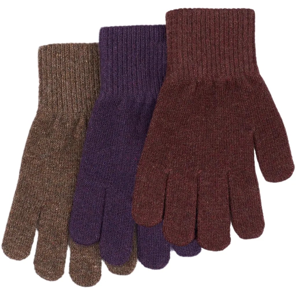 MAGIC Knitted Gloves 3 Pack - Nightshade-Chocolate Chip-Rose Brown