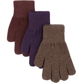 MAGIC Knitted Gloves 3 Pack - Nightshade-Chocolate Chip-Rose Brown