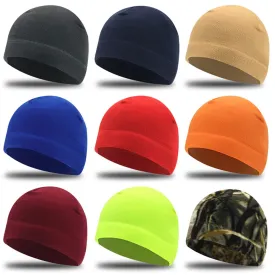 Men Polar Fleece Cap Winter Warm Outdoor Sports Running Skiing Cycling Cap Hat Windproof Soft Beanie Cap Women Ski Bike Hat Cap