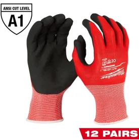 Milwaukee 48-22-8922B Breathable Insulated Winter Dipped Gloves, Men's, L, 4.09 in L, Elasticated Knit Cuff, Red :PK12: QUANTITY: 1