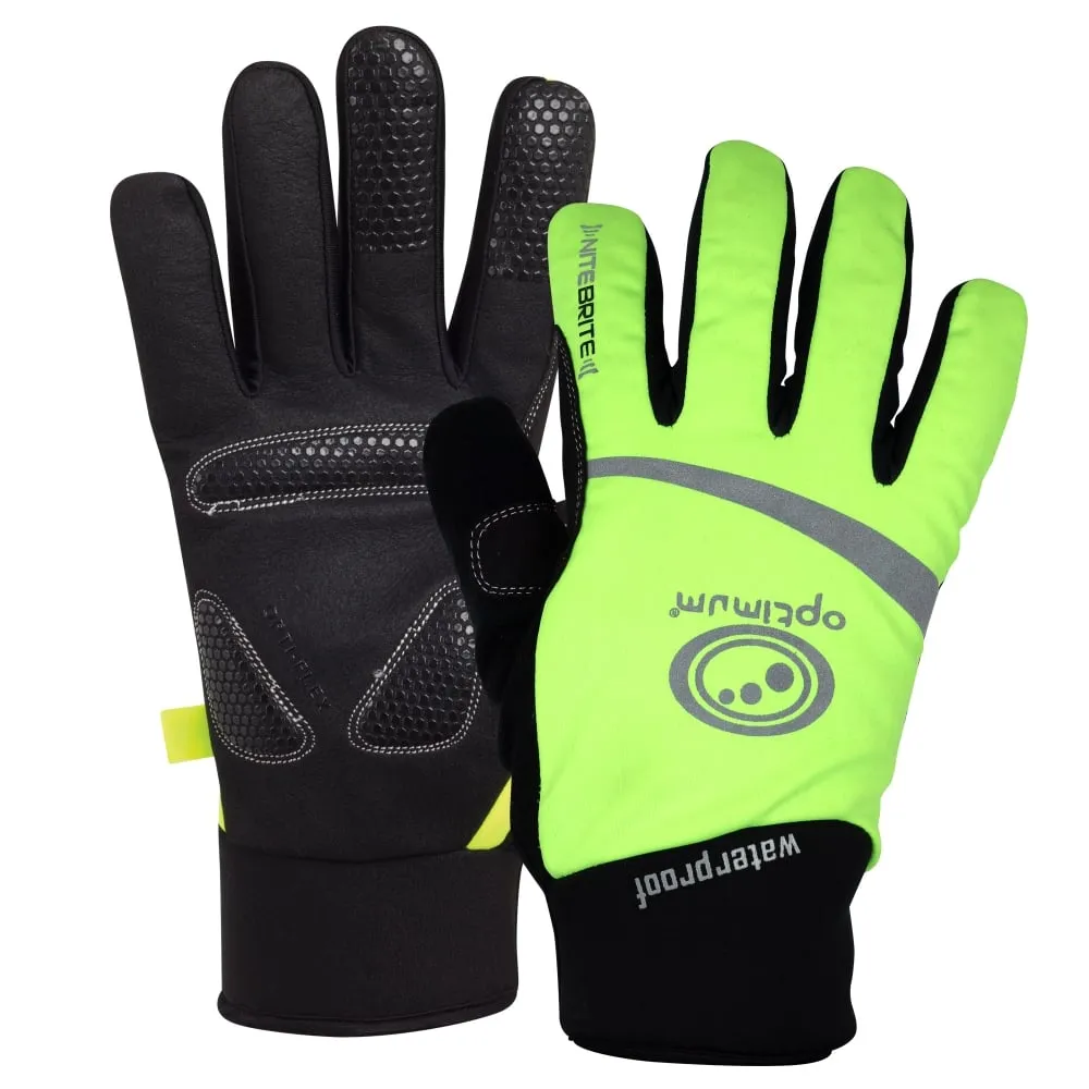 Optimum NITEBRITE WATERPROOF Cycling WINTER Gloves