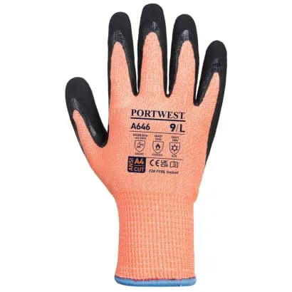 Portwest Vis-Tex Winter HR Cut Resistant Glove Nitrile-A646