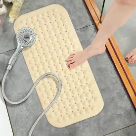 PVC Shower Mat Anti-Slip with Massage Acupressure Points, 36x71 cm, Beige