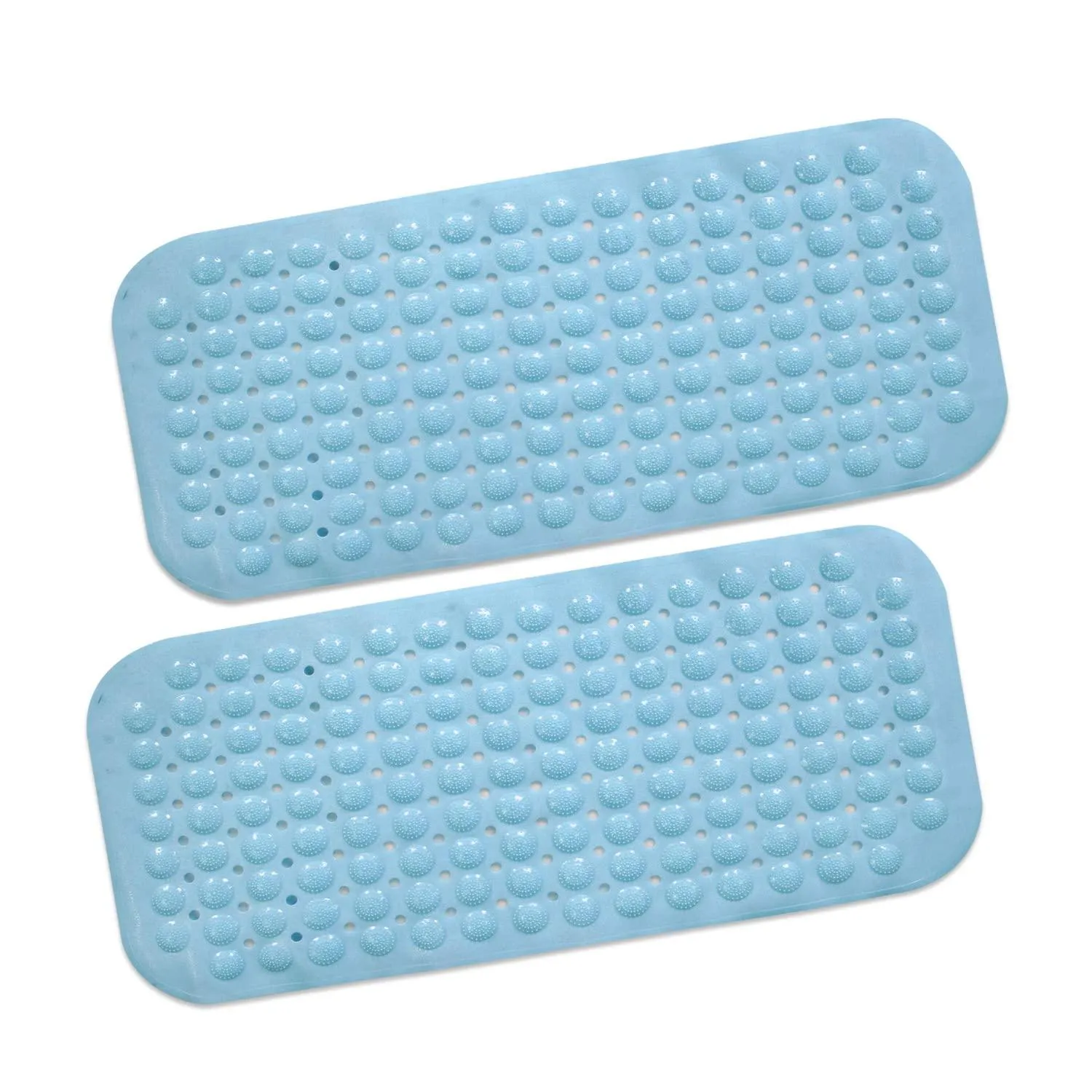 PVC Shower Mat Anti-Slip with Massage Acupressure Points, 36x71 cm, Blue