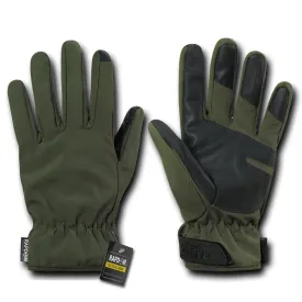 RapDom Soft Shell Olive Drab Winter Gloves w/ Touch Screen Device Tips