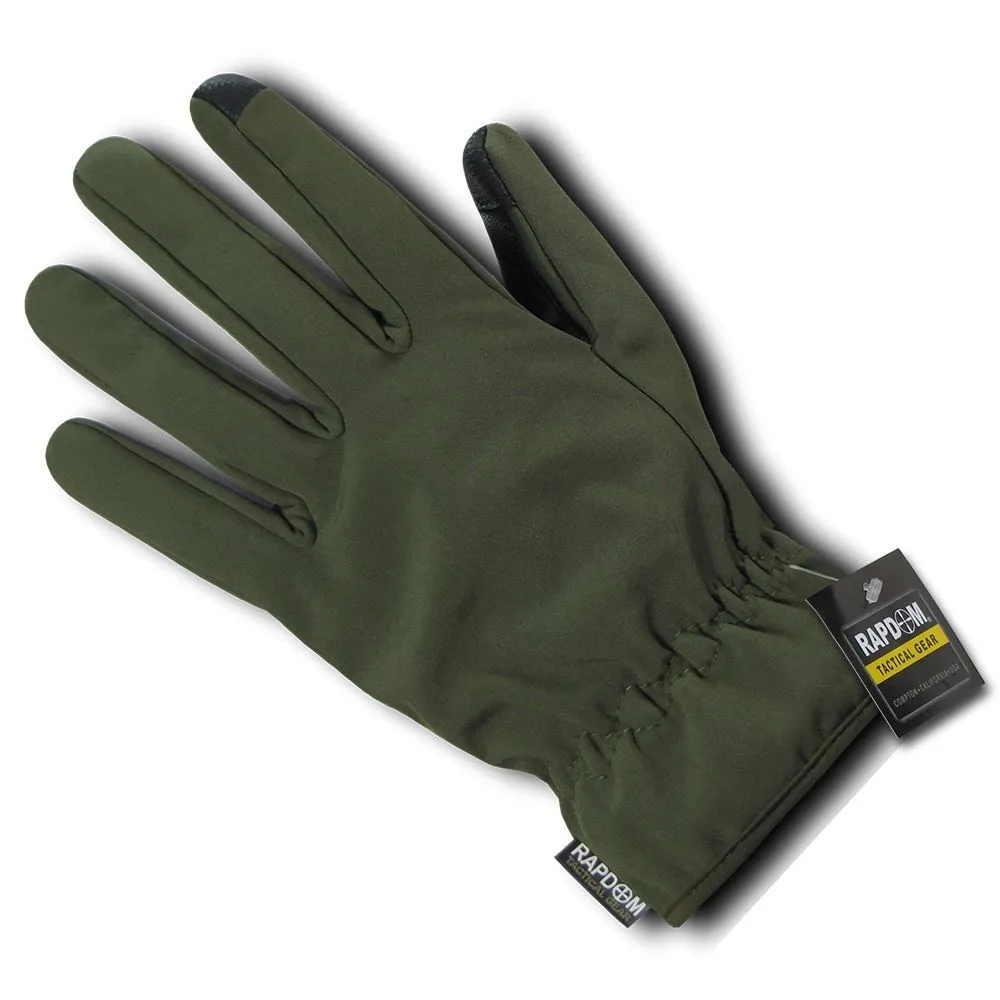 RapDom Soft Shell Olive Drab Winter Gloves w/ Touch Screen Device Tips