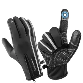 Reflective Sport Gloves Winter Thermal Fleece Gloves Touch Screen Outdoor Skiing Motorcycle MTB Cycling Equipment