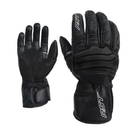 RST Jet City CE Approved Leather Waterproof Motorcycle Bike Gloves Black