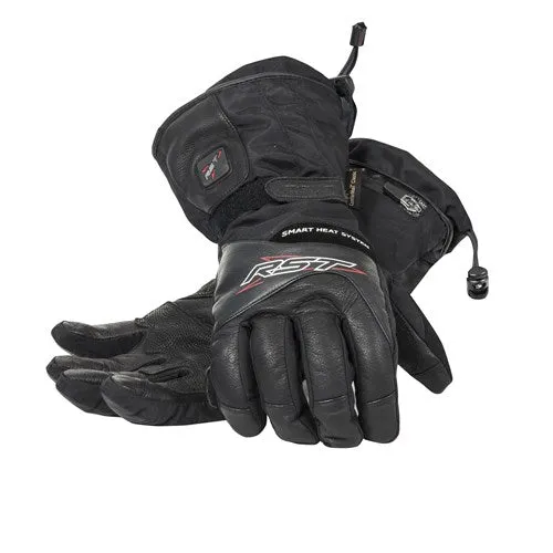 RST Thermotech Heated Leather Winter Motorcycle Touring Gloves - Black