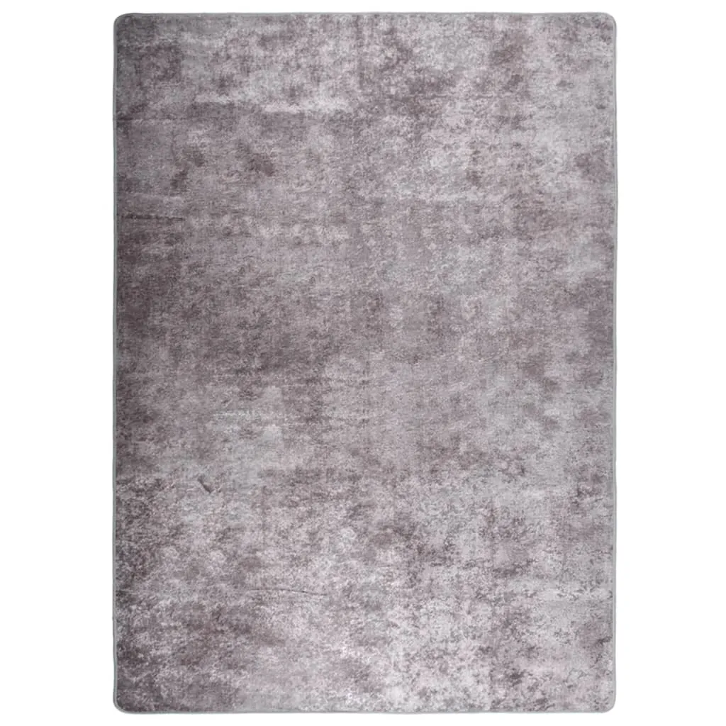 Rug Washable Grey 150x230 cm Anti Slip