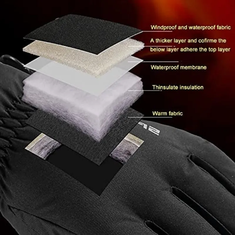 Ski Gloves Outdoor Waterproof Cold-proof Fleece Sports Warm Touch Screen Gloves