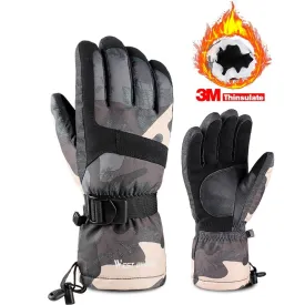 Ski Snowboard Gloves 3M Thinsulate Winter Warm Motorcycle Cycling Gloves Waterproof Touchscreen Snowmobile Mittens