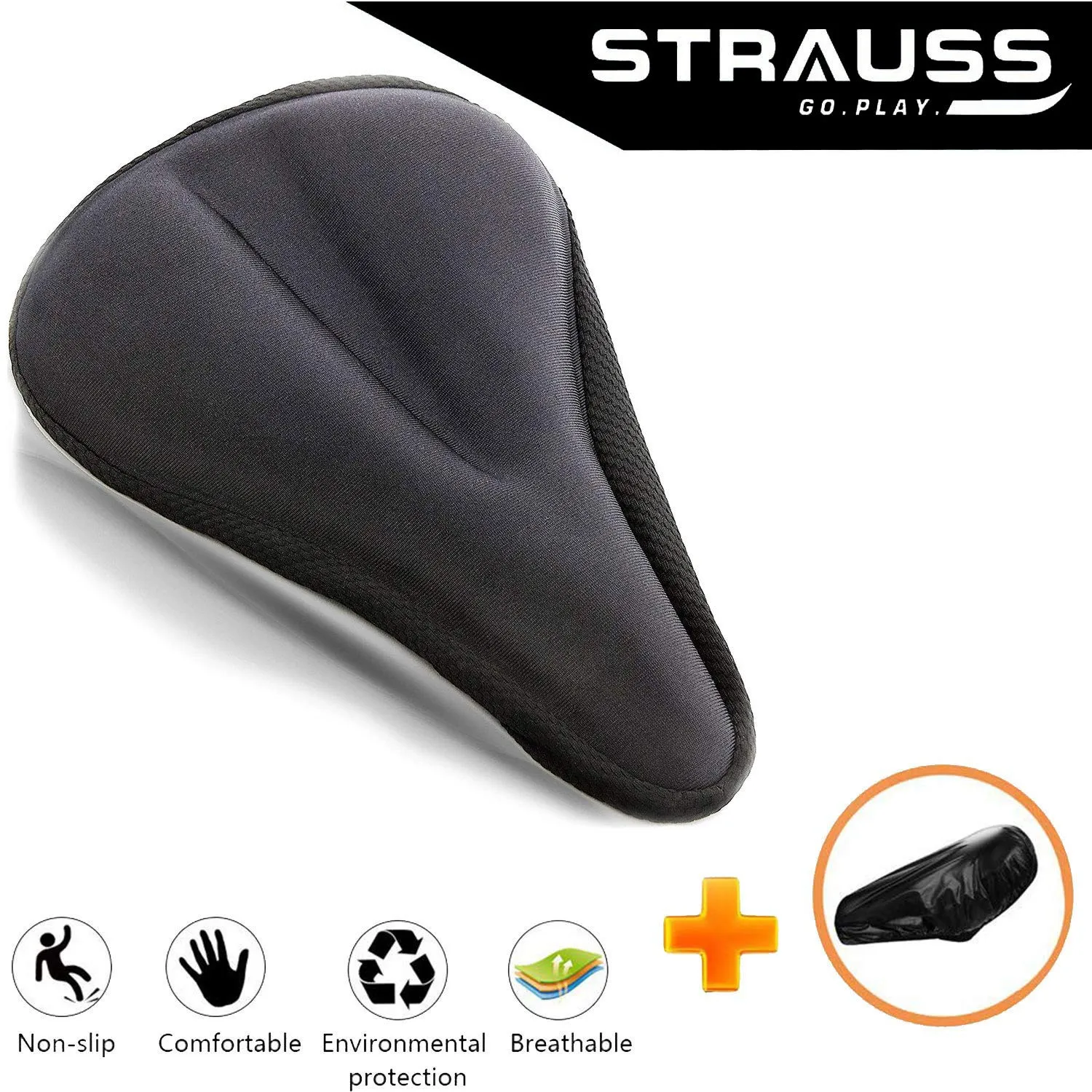 Strauss Bicycle Saddle Seat Cover, (Black), Sporty Cycling/Gym Gloves, Small, (Black/Red)