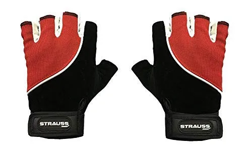 Strauss Bicycle Saddle Seat Cover, (Black), Sporty Cycling/Gym Gloves, Small, (Black/Red)