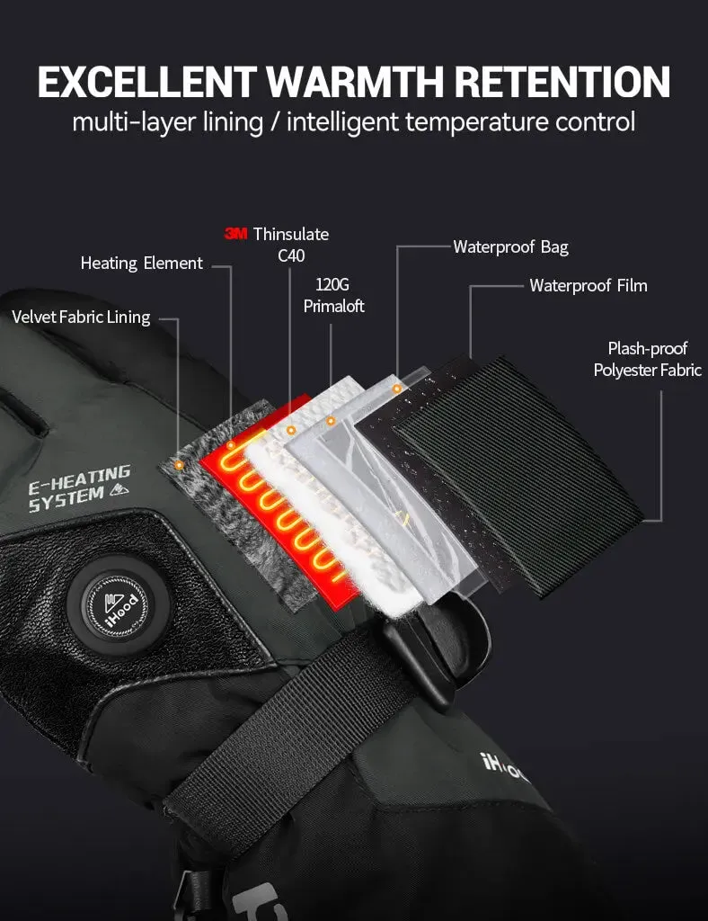 Unisex Heated Gloves with 7.4V 3000mAh Battery Pack