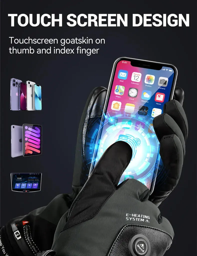 Unisex Heated Gloves with 7.4V 3000mAh Battery Pack