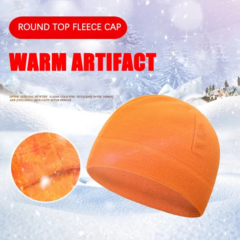 Warm Beanie Winter Cap Army Hat Soft Men Women Ski Cycling Skin-Friendly Anti-Static Hiking Thermal Fleece Running Windproof