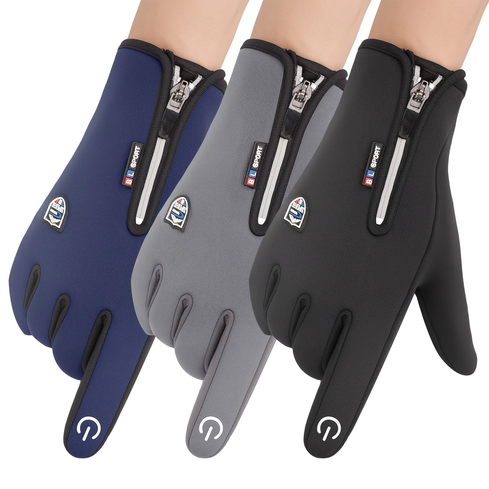 Warm gloves FORICOM Outdoor Cold and Windproof Sports Gloves, Cold Touch Screen Anti-Slip Waterproof Windproof Suitable for Cycling and Skiing, Solo Travel, Winter Warm Gloves for Both Men and Women