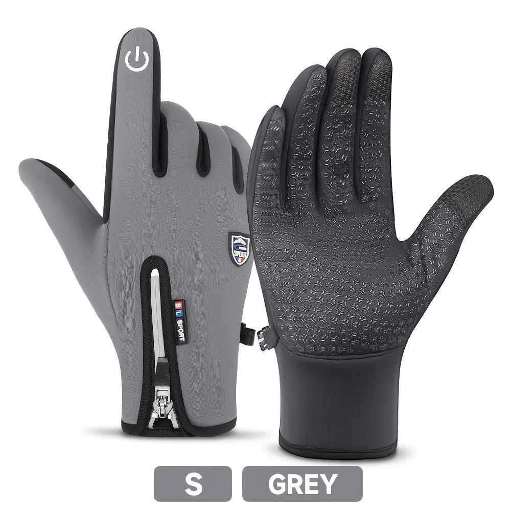 Warm gloves FORICOM Outdoor Cold and Windproof Sports Gloves, Cold Touch Screen Anti-Slip Waterproof Windproof Suitable for Cycling and Skiing, Solo Travel, Winter Warm Gloves for Both Men and Women