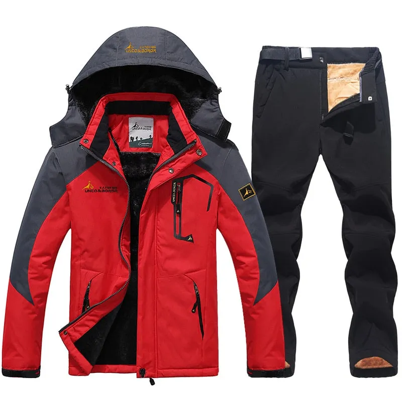 Warm Snow Fleece Windproof Ski Suit